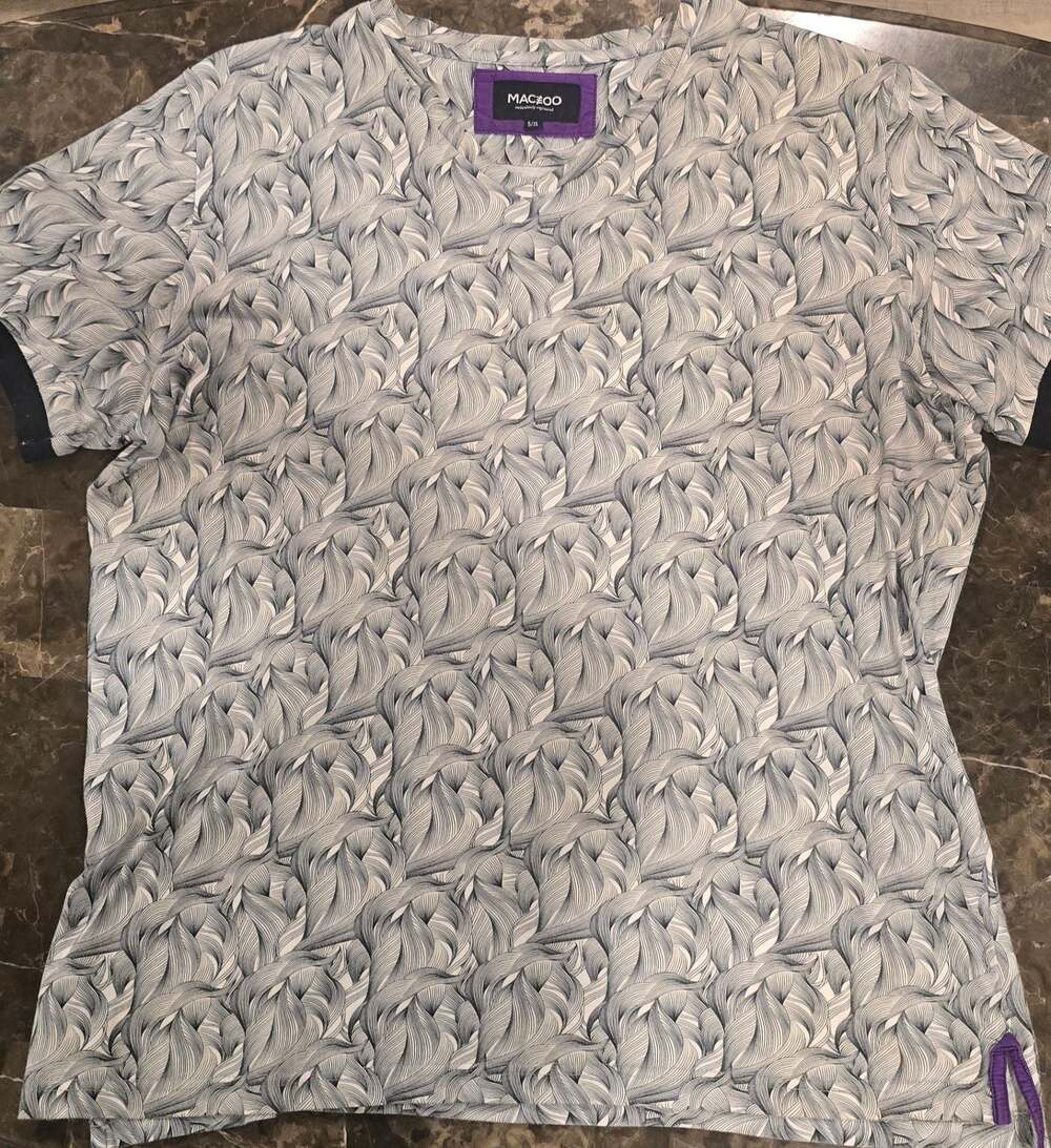 MACEOO Meticulously Engineered Men's Abstract Print Short Sleeve T-Shirt